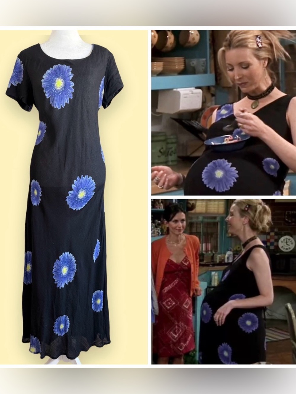 Vintage Floral Maxi Dress ASO. Alt. Phoebe Buffay in Friends